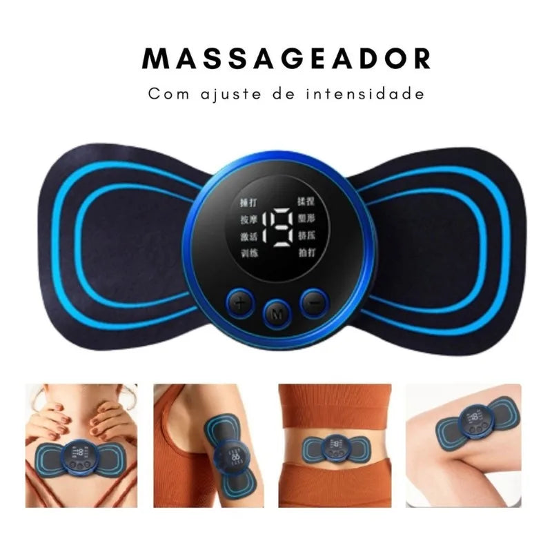 Mini Massageador Elétrico de Pescoço Portát - Para Alívio da Dor Muscular Cervical