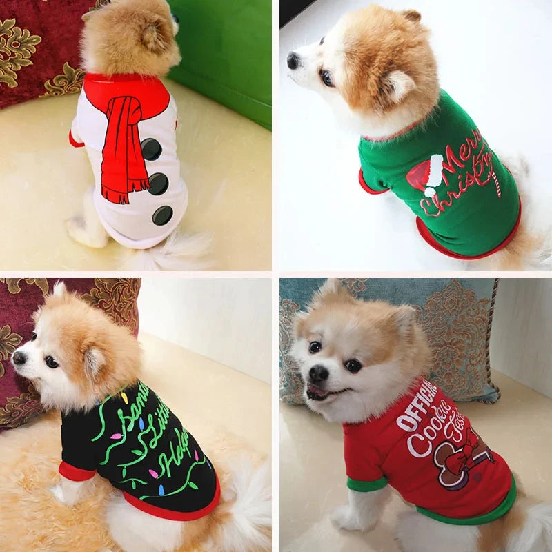 Roupas de Natal para Pets de pequeno porte com Chihuahua,  Yorkshire e outos.